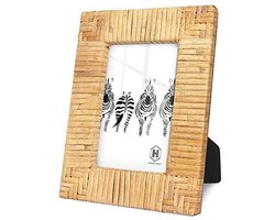 Rotan fotolijst met tafelstandaard en hoge definitie