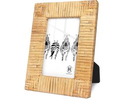 Rotan fotolijst met tafelstandaard en hoge definitie