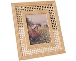 Rotan fotolijst - Riet frame - Wanddecoratie - Handgevlochten design - 127 cm - Natuurlijk