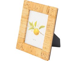 Rotan Fotolijst - Wanddecoratie Lijst - Tropische Inrichting - Handgeweven Accent - 4x6 Inch Foto - Natuurlijk