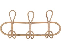 Rotan kapstok, deurhanger, kledinghaken voor hal, slaapkamer, landelijke deur, 3 haken