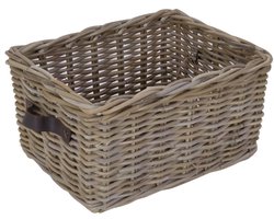 Rotan Kastmand | Riet | Lederen Hengsels | Rechthoekig | 45 x 35 x 25 cm