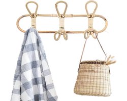 Rotan kledinghaken, wandhaken, garderobehaken, kinderen, vintage, kledinghanger, hout, kledinghaken, deur, badkamer, handdoekhaken, rotan kleding, hangers, kinderkamer decoratie