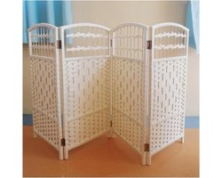 Rotan Klein Scherm Opvouwbare kinderkamer rieten scheidingswand, handgemaakte privacy scherm, vrijstaande opvouwbare woonkamer scheidingswand Handgeweven schermen(100x40cm-4PCS)