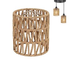 Rotan lampenkap - Lampenkapjes - Lampenkap - Kleine hanglamp rotan - reservescherm - Gevlochten lampenkap - Boho stijl woondecoratie - Eetkamer Woonkamer Café zeegras lampenkap - Voor E27 E14 hangende wandlamp staande lampen hanglamp kroonluchter