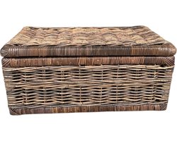 Rotan Mand Met Deksel Antiek