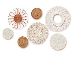 Rotan muurdecoratie set van 7 - Handgemaakte boho wanddecoratie voor een unieke uitstraling