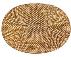 Rotan onderzetters – Hittebestendige, antislip en duurzame onderzetters – Geschikt voor pannen, kommen, borden, kopjes, enz. (30 x 40 cm, set van 2)