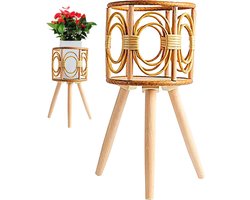 Rotan plantenstandaard - Rieten mand bloempot - Planten presenteren - Natuurlijk rotan materiaal - 41 cm hoog - Natuurlijk