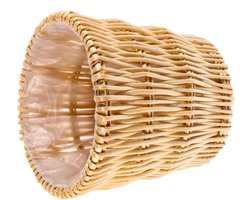 Rotan Prullenbak - Opbergmand Mandje - Afval Sorteren - Milieuvriendelijk Materiaal - 26 cm Hoog - Khaki