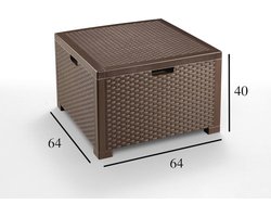 Rotan Salontafel voor Kussens - Bruin - Waterdicht en Elegant