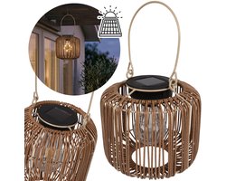 Rotan Solar Tafellamp voor buiten, Tafellamp, LED-Tuinlamp, Lantaarn Tuin, Buitenlamp voor terras/balkon 16 cm