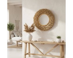 Rotan spiegel XL- ronde rotan spiegel - 4Shine