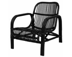 Rotan Stoel Boaz - Zwart - 62x80xH72 cm - Loungestoel