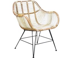 Rotan Stoel Tess - Naturel - Rotan loungestoel - Terrasstoel - 65x55xH80 cm