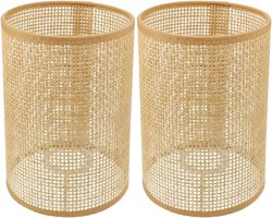 Rotan trommel lampenkap vervanging - Natuurlijk geweven cilinder lichtafdekking - Voor kroonluchter staande tafellampen - E27/E14 zeegras lampenkap