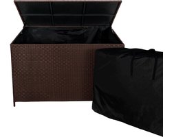 Rotan Tuin Opbergbox Kussenbox 582 L Bruin Grote Rattan Kist Hoes Buiten Terras