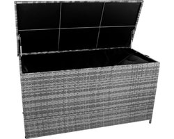 Rotan Tuin Opbergbox Kussenbox 700 L Grijs Grote Rattan Kist Hoes Buiten Terras