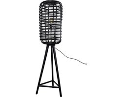 Rotan Vloerlamp Zwart - Ø36xH140 cm