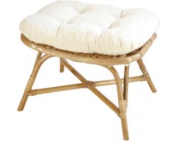 Rotan Voetenbankje - Met Kussen - Hoogte 40/45 cm
