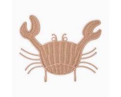 Rotan - Wanddecoratie - Haken - Krab - Decoratie - Babykamer - Kinderkamer - Kado - Kapstok