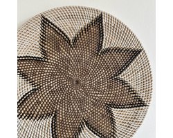 Rotan Wanddecoratie Rond Gaia Ø50cm - Wandbord Bali - Muurdecoratie Woonkamer - Bohemian Wandschaal - Ibiza stijl - Boho