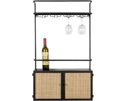 Rotan Wandmontage Wijnrek - Decoratief en Functioneel