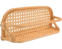 Rotan wandplank - Handgemaakt rek - Ruimte organiseren - Natuurlijk materiaal - 42 cm breed - Natuurlijk