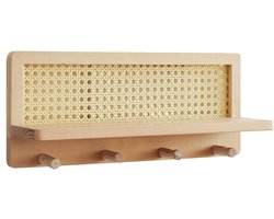 Rotan Wandrek - Boho Plank - Decoratie Opslag - Stevig Hout - 398 x 17 x 99 cm - Niet gespecificeerd