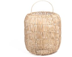 Rotan windlicht / lantaarn naturel