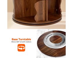 Roterende Boekenkast 360° Draaibaar – Staand Houten Opbergrek met 16 Vakken, 4 Niveaus – Vintage Bruin Massief Hout, Multifunctioneel Boekenkast Rek voor Woonkamer, Slaapkamer, Kantoor en Kinderkamer – Casa Velluto