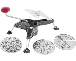 Roterende groenterasp met 3 schijven, roestvrijstalen messen, Schnitzel Mouli, antraciet/zilver/rood, 11712260