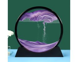Roterende Zandkunst 360° – Paars – Stromend Schilderij – Glazen Decoratie voor Tafel of Wand