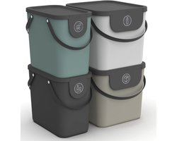Rotho Albula afvalscheiders - set van 4 - 2x 25L en 2x 40L - diverse kleuren