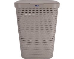 Rotho Country - Wasmand met deksel - 55 l Kunststof - Cappuccino