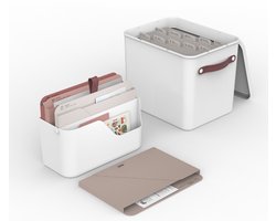 Rotho My paper organizerset, documenten organizer en archief 2 in 1. Wit met rode inleggers. Geschikt voor A4 formaat