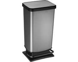 Rotho Paso pedaalemmer - prullenbak 40L - BPA vrij - donker zilvermetallic
