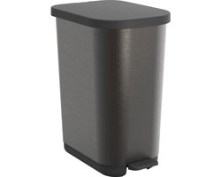 Rotho pedaalemmer ribo 35L zwart.