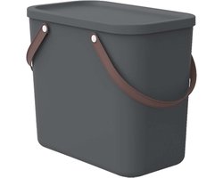 Rotho - Prullenbak van 25L - Opbergcontainer - Antraciet