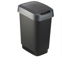Rotho Twist Afvalbak - 10L - 24,8x18,1x33cm - Donkergrijs