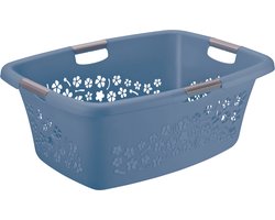 Rotho Wasmand Flowers 65 x 48 x 26 cm - 50 l Kunststof Blauw