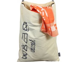Rotterdams Handwerk - Waszak - Ongebleekt katoen - 50 liter - wasmand hangend met opdruk