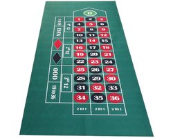 Roulette Mat - Speeltafel Vilt - Spelavonden Organiseren - Draagbaar en Duurzaam - 180 x 90 cm - Zwart