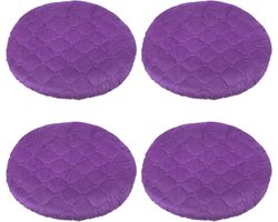 Round Chair Covers - 4 Pieces - Elastic Bar Stool Covers - Washable Cushion Cover - Stretch Bar Chair Cover for 25-33cm Chair - Purple