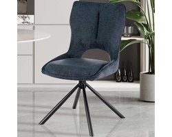 Rousseau eetkamerstoel Mori stof share blauw - per stuk