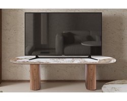 Rousseau Evoria TV-meubel 160 cm - Marmerlook goudbruin - Gesinterde steen