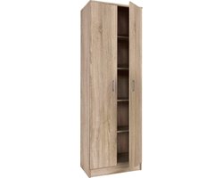 Rousseau - Opbergkast Ray - 60cm - 2 deuren - 4 legplanken - sonoma eik