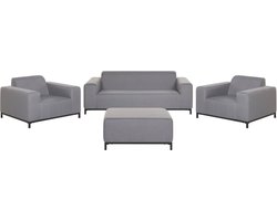 ROVIGO - Loungeset voor 5 - Grijs/Zwart - Polyester