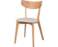 Rowico Home Ami Eetkamerstoel Naturel Eiken - met Grijs Zitkussen - Hout - Massief Eiken - Scandinavisch