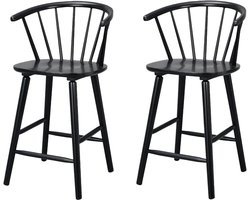 Rowico Home Carmen houten spijlen barkruk zwart - 65 cm - set van 2